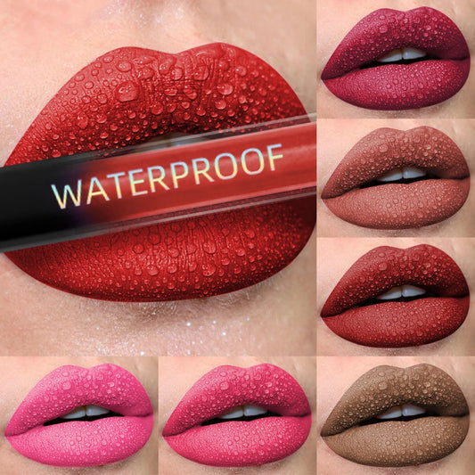 19-Color Matte Velvet Liquid Lipstick – Waterproof Nude to Red Lip Tint