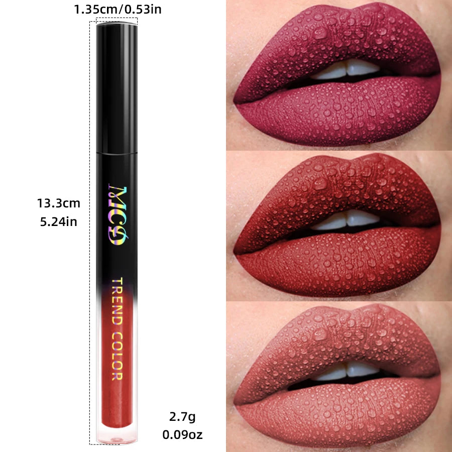 19-Color Matte Velvet Liquid Lipstick – Waterproof Nude to Red Lip Tint