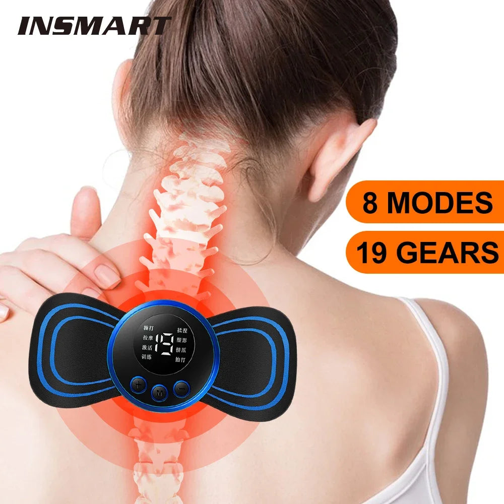 Mini Electric Neck Massager – 8 Modes EMS Muscle Relaxation