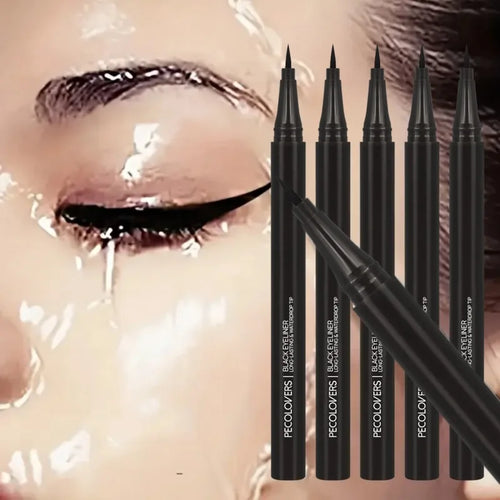 5-Piece Waterproof Liquid Eyeliner Pen Set – Ultra-Fine Black Tip