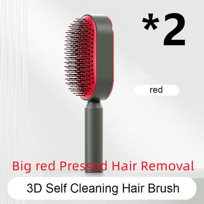 One-Click Self Cleaning Hair Brush