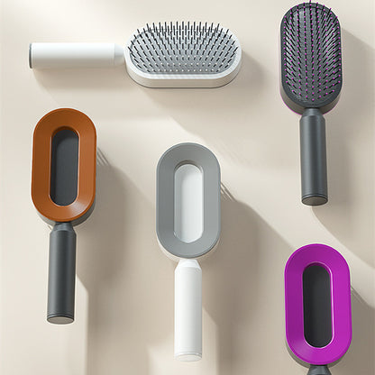 One-Click Self Cleaning Hair Brush