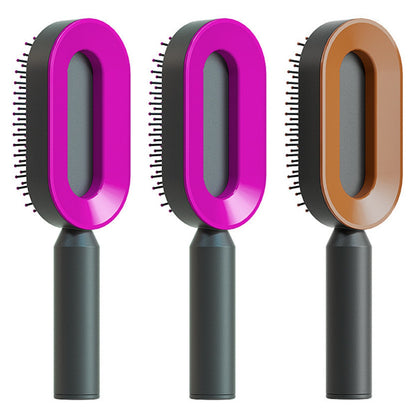 One-Click Self Cleaning Hair Brush