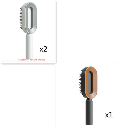 One-Click Self Cleaning Hair Brush