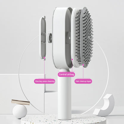 One-Click Self Cleaning Hair Brush