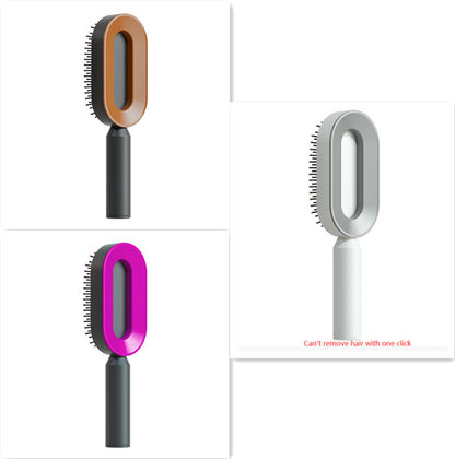 One-Click Self Cleaning Hair Brush
