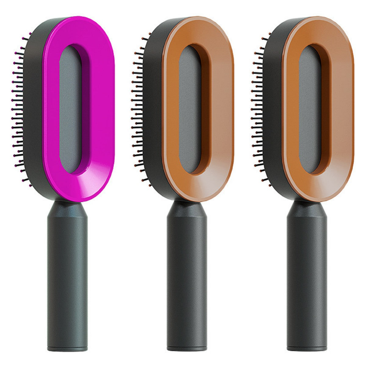 One-Click Self Cleaning Hair Brush