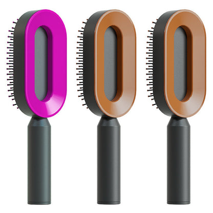 One-Click Self Cleaning Hair Brush