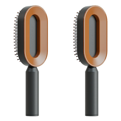 One-Click Self Cleaning Hair Brush