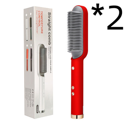 2-in-1 Hair Straightener & Curler Brush