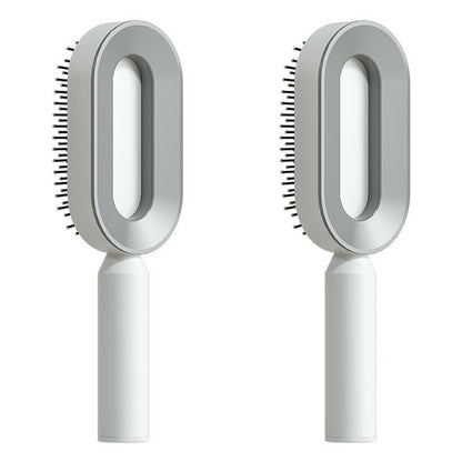 One-Click Self Cleaning Hair Brush