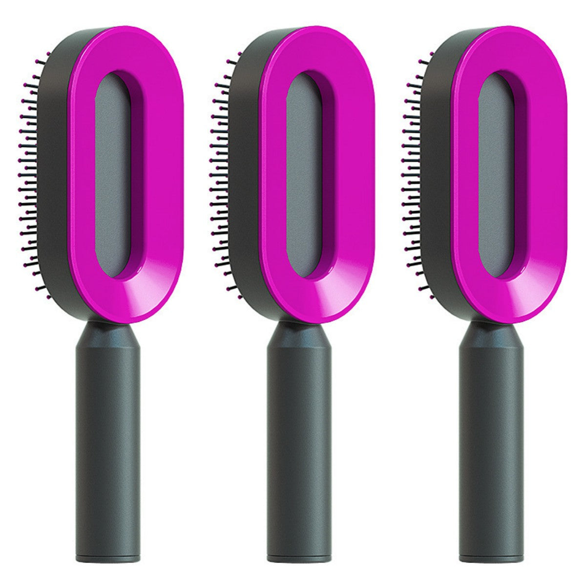 One-Click Self Cleaning Hair Brush