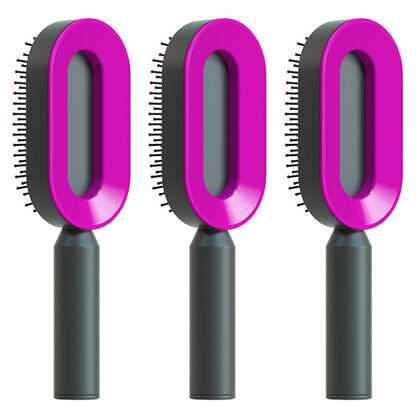 One-Click Self Cleaning Hair Brush
