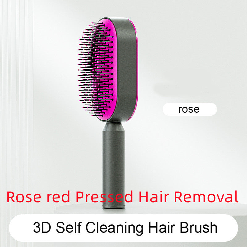 One-Click Self Cleaning Hair Brush