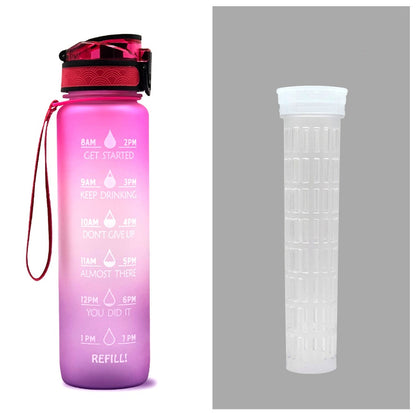 1L Motivational Tritan Water Bottle with Time Marker