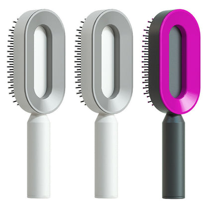 One-Click Self Cleaning Hair Brush