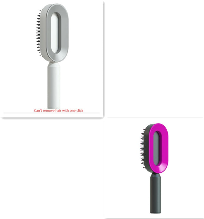 One-Click Self Cleaning Hair Brush