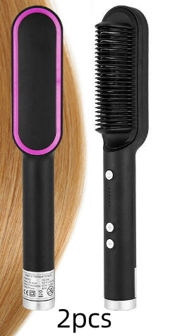2-in-1 Hair Straightener & Curler Brush
