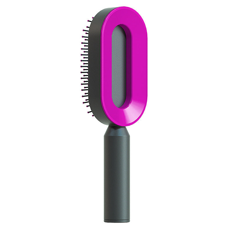 One-Click Self Cleaning Hair Brush