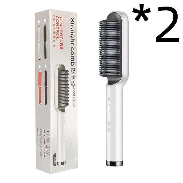 2-in-1 Hair Straightener & Curler Brush