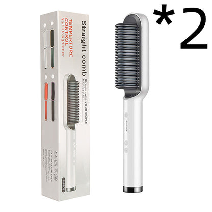 2-in-1 Hair Straightener & Curler Brush